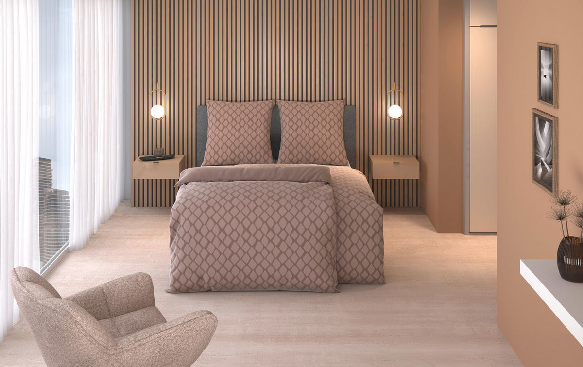 WENDEBETTWÄSCHE SNAKO Satin 200/200 cm  - Taupe, Design, Textil (200/200cm) - Dieter Knoll