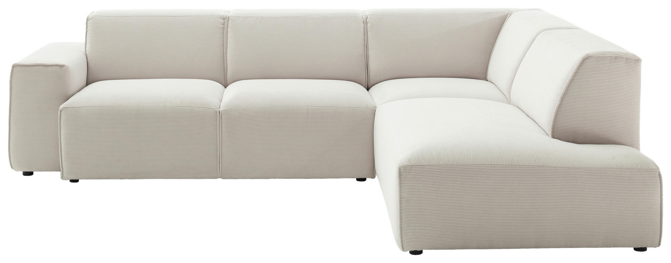 ECKSOFA Weiß Cord  - Schwarz/Weiß, Design, Kunststoff/Textil (270/210cm) - Pure Home Lifestyle