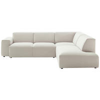 ECKSOFA Weiß Cord  - Schwarz/Weiß, Design, Kunststoff/Textil (270/210cm) - Pure Home Lifestyle