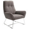 SESSEL in Flachgewebe Dunkelgrau  - Chromfarben/Dunkelgrau, Design, Textil/Metall (82/102/81cm) - Pure Home Lifestyle