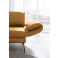 RÉCAMIERE in Echtleder Currygelb  - Chromfarben/Currygelb, Design, Leder/Metall (209/85-109/95-16cm) - Dieter Knoll
