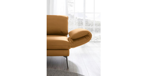 RÉCAMIERE in Echtleder Currygelb - Chromfarben/Currygelb, Design, Leder/Metall (209/85-109/95-16cm) - Dieter Knoll