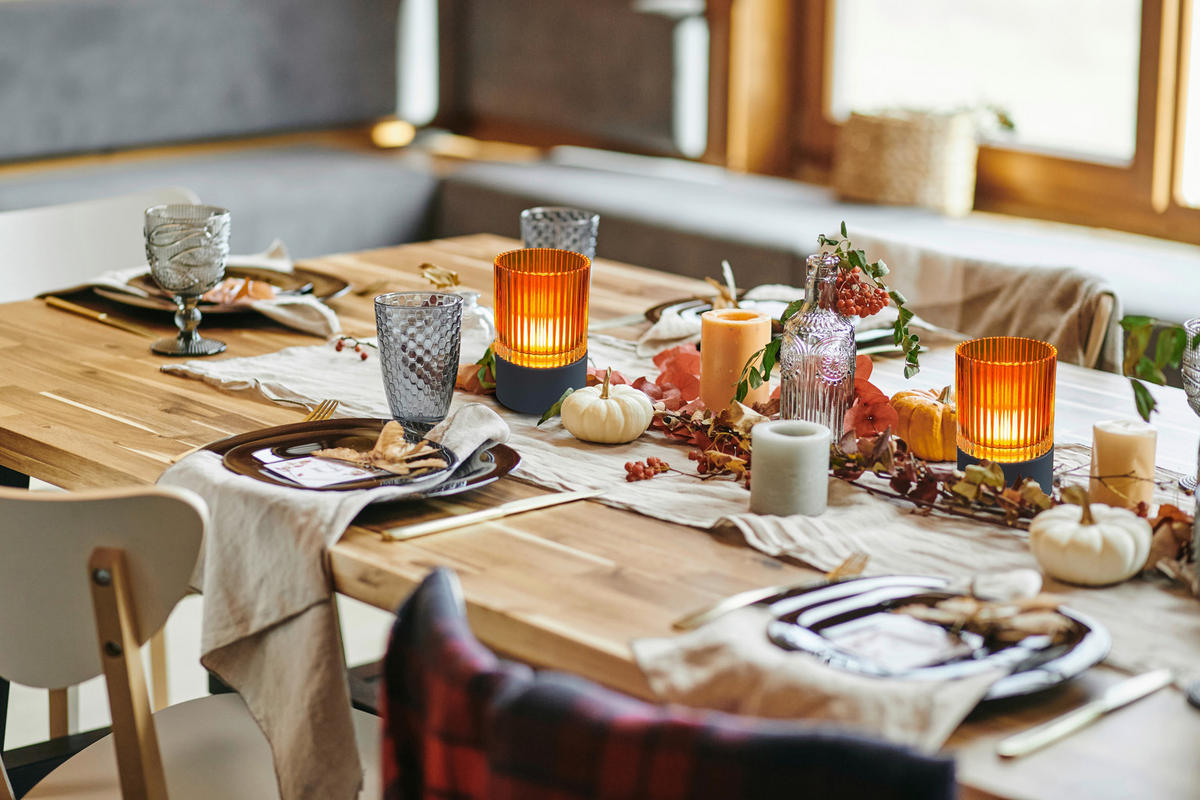 AKKU-TISCHLEUCHTE Ariva Pro 9,5/14,5 cm  - Cognac/Graubraun, Design, Glas/Metall (9,5/14,5cm)