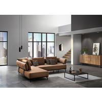 ECKSOFA in Flachgewebe Honig  237/302 cm  - Schwarz/Honig, Design, Textil/Metall (237/302cm) - Dieter Knoll
