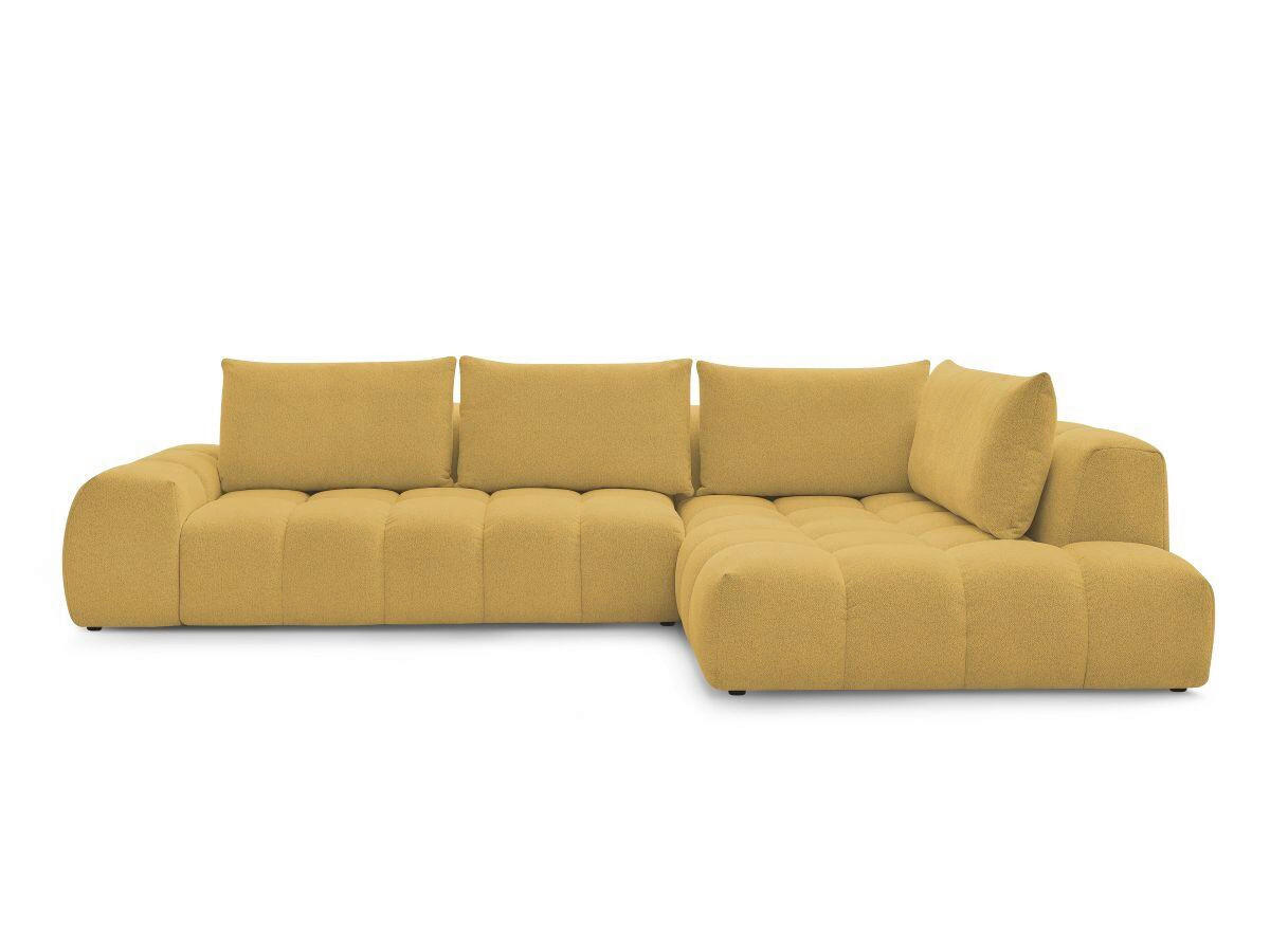 ECKSOFA Ottomane rechts  EVEREST Gelb Flachgewebe  - Gelb/Schwarz, MODERN, Kunststoff/Textil (352/210cm)