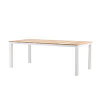 GARTENTISCH Holz, Metall Weiß, Beige rechteckig  - Beige/Weiß, MODERN, Holz/Metall (210/100/75cm) - Gardenson