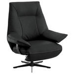 RELAXSESSEL in Leder Schwarz  - Beige/Schwarz, Design, Leder/Metall (92/79/82cm) - Dieter Knoll