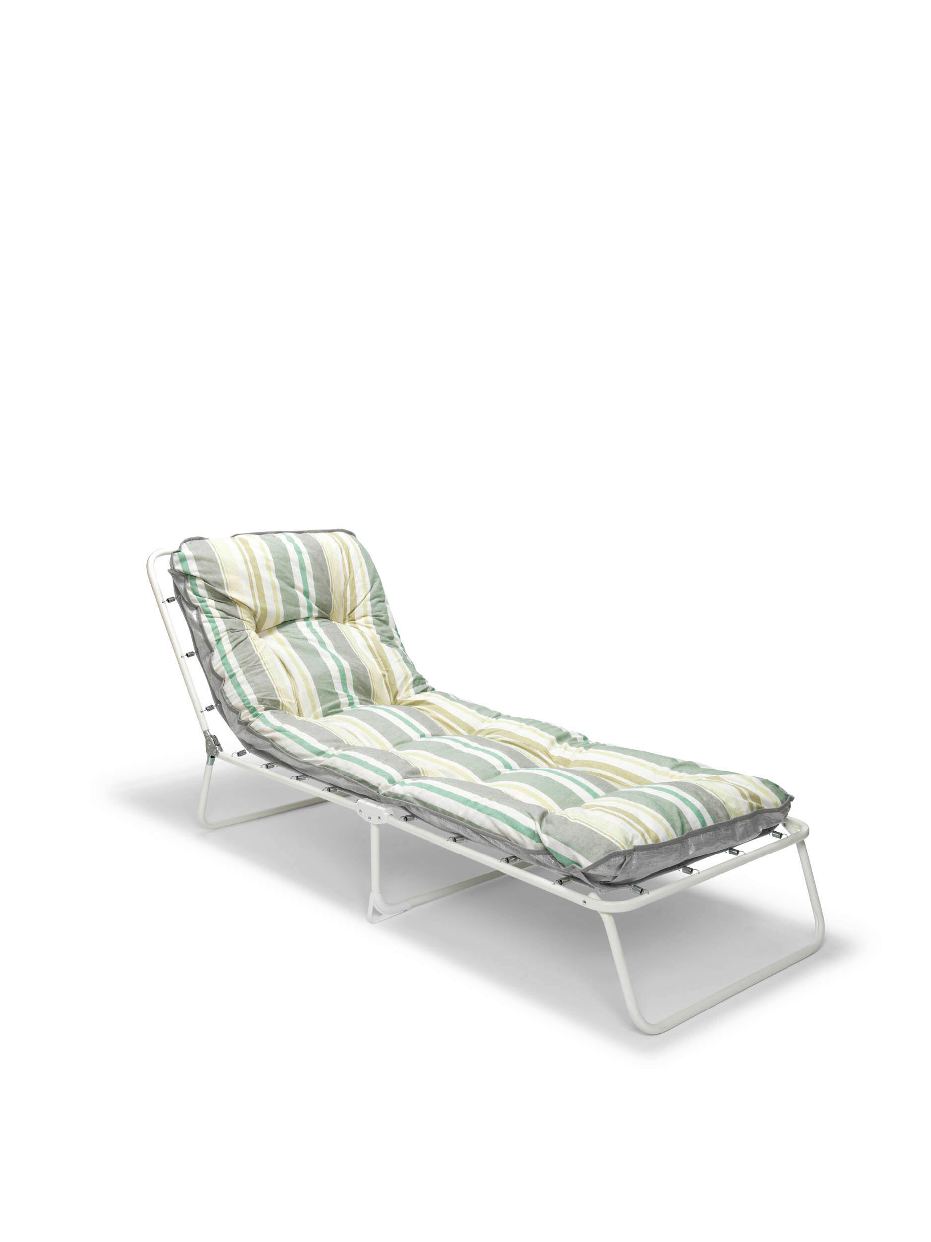 SONNENLIEGE 60/38/180 cm  - Weiß/Grau, Basics, Textil/Metall (60/38/180cm)