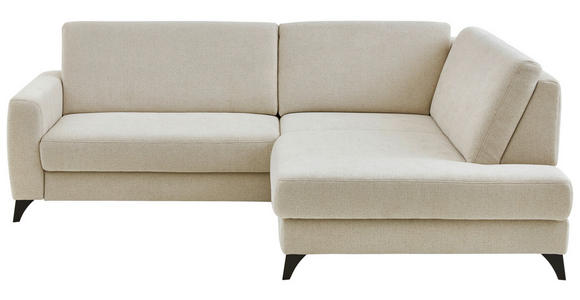 ECKSOFA Beige Chenille  - Beige/Schwarz, Design, Textil/Metall (239/182cm) - Valnatura
