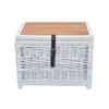 COUCHTISCH Pinie, Rattan massiv 45/58/44 cm rechteckig Weiß  - Weiß, Natur, Holz (45/58/44cm) - MID.YOU