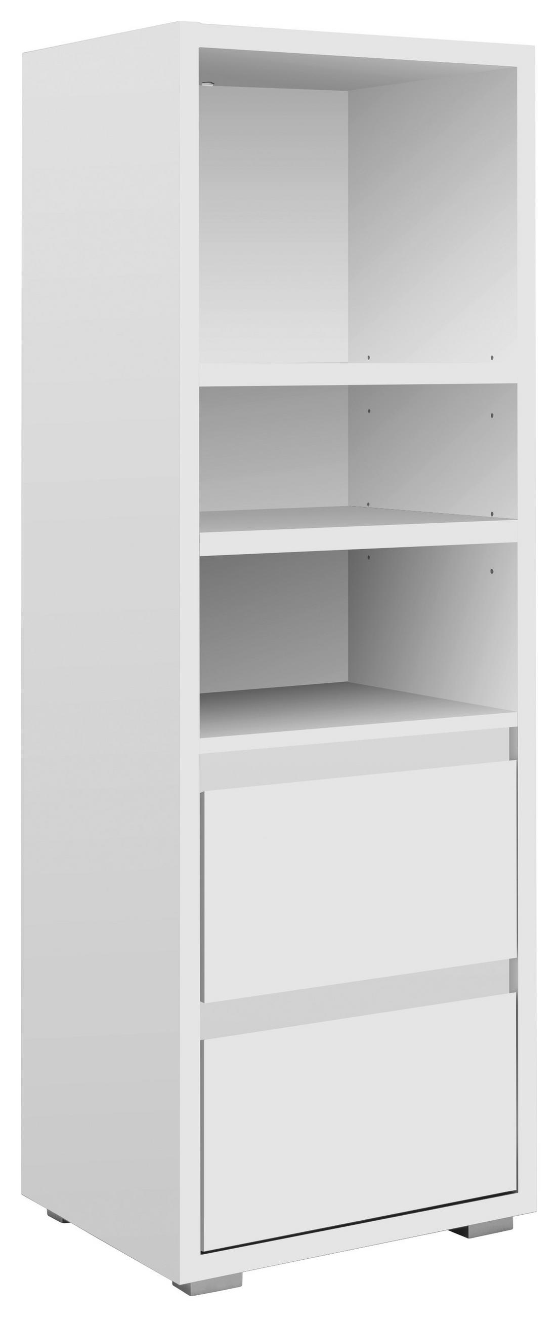 REGALNI ELEMENT 45/131/37 cm bela  - srebrne barve/bela, Konvencionalno, leseni material (45/131/37cm) - Livetastic