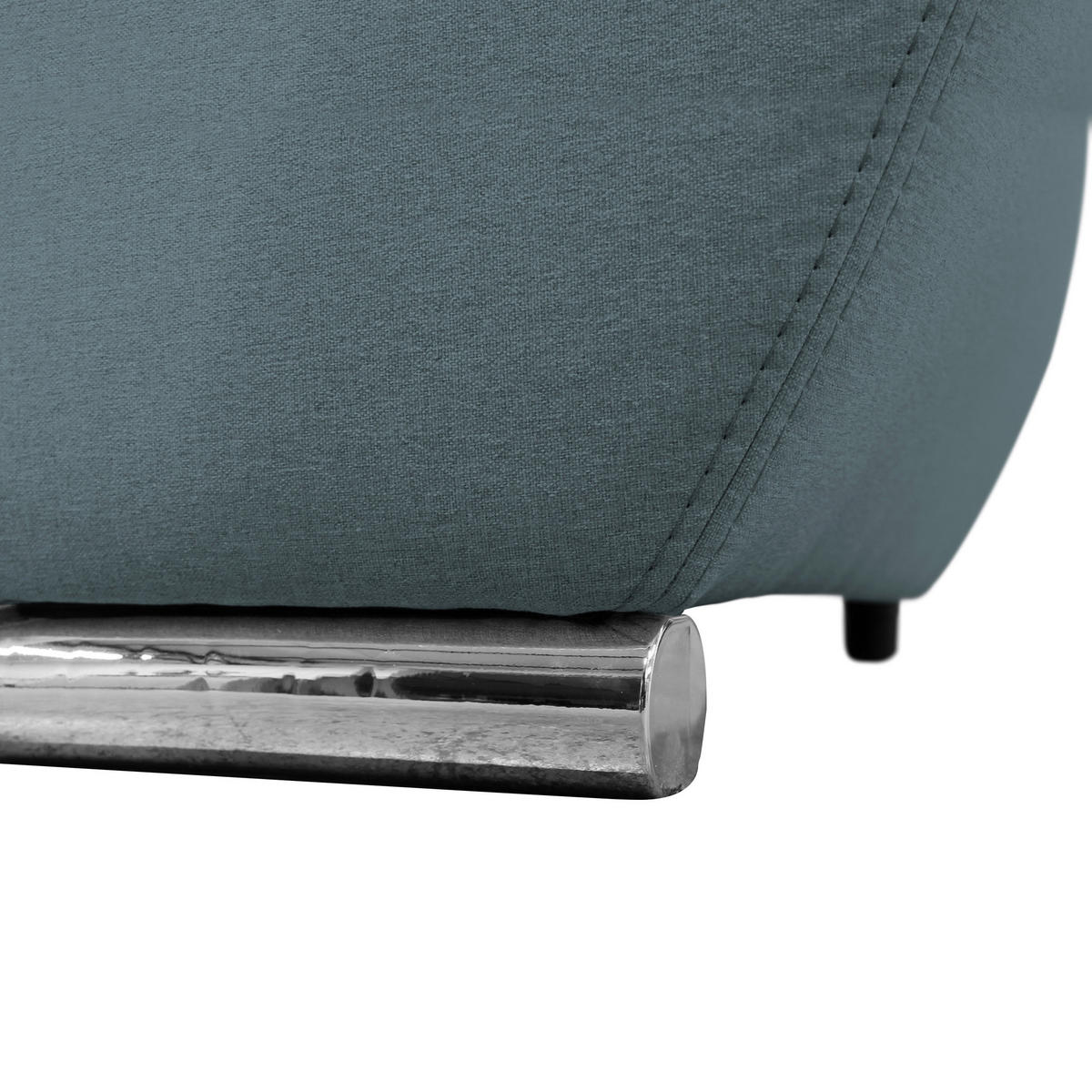 ECKSOFA Blau Flachgewebe  - Blau/Silberfarben, Design, Kunststoff/Textil (167/281cm) - MID.YOU