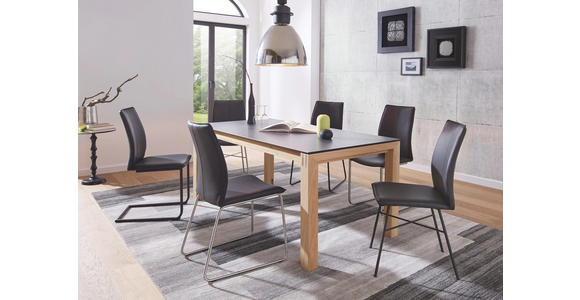 ESSTISCH in Holz, Kunststoff 180(280)/90/75 cm - Eichefarben/Graphitfarben, Design, Holz/Kunststoff (180(280)/90/75cm) - Dieter Knoll