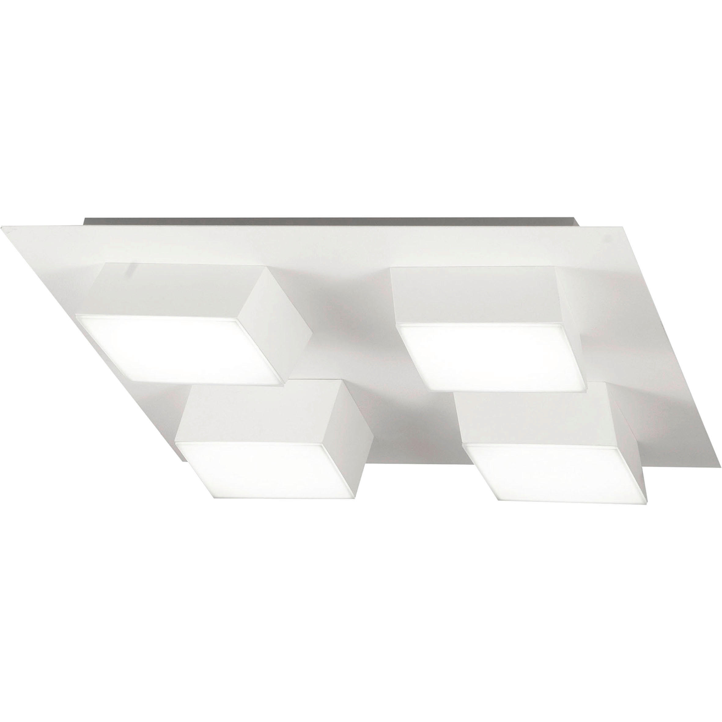 LED-DECKENLEUCHTE Lucas 35/35/8 cm   - Weiß, Design, Kunststoff/Metall (35/35/8cm) - Fabas Luce