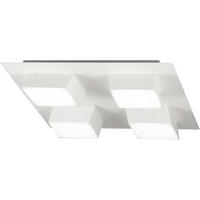 LED-DECKENLEUCHTE Lucas 35/35/8 cm   - Weiß, Design, Kunststoff/Metall (35/35/8cm) - Fabas Luce