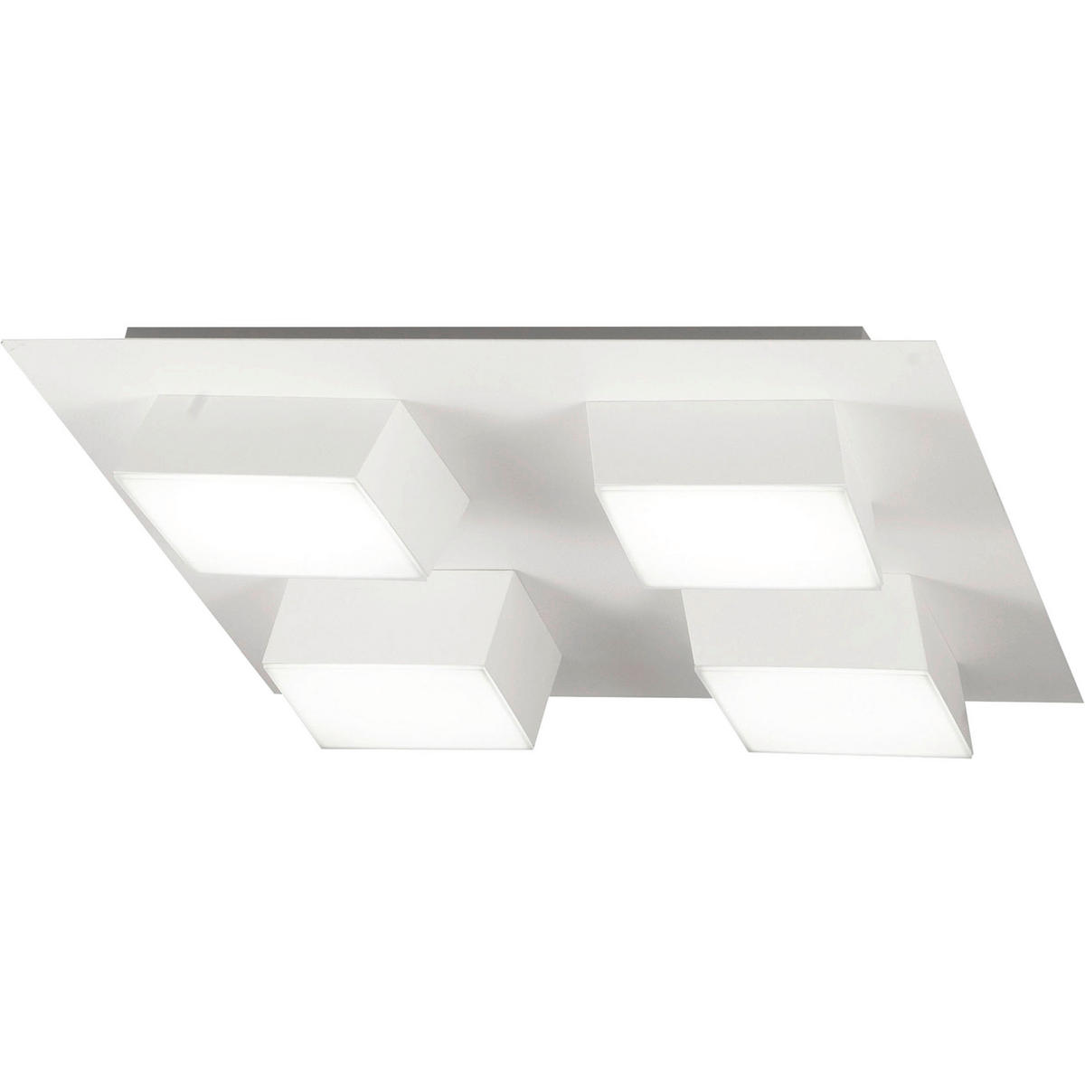 LED-DECKENLEUCHTE Lucas 35/35/8 cm   - Weiß, Design, Kunststoff/Metall (35/35/8cm) - Fabas Luce