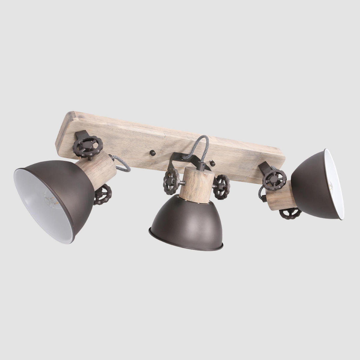 DECKENSPOTS - Anthrazit/Kupferfarben, Trend, Holz/Metall (59/19/23cm)