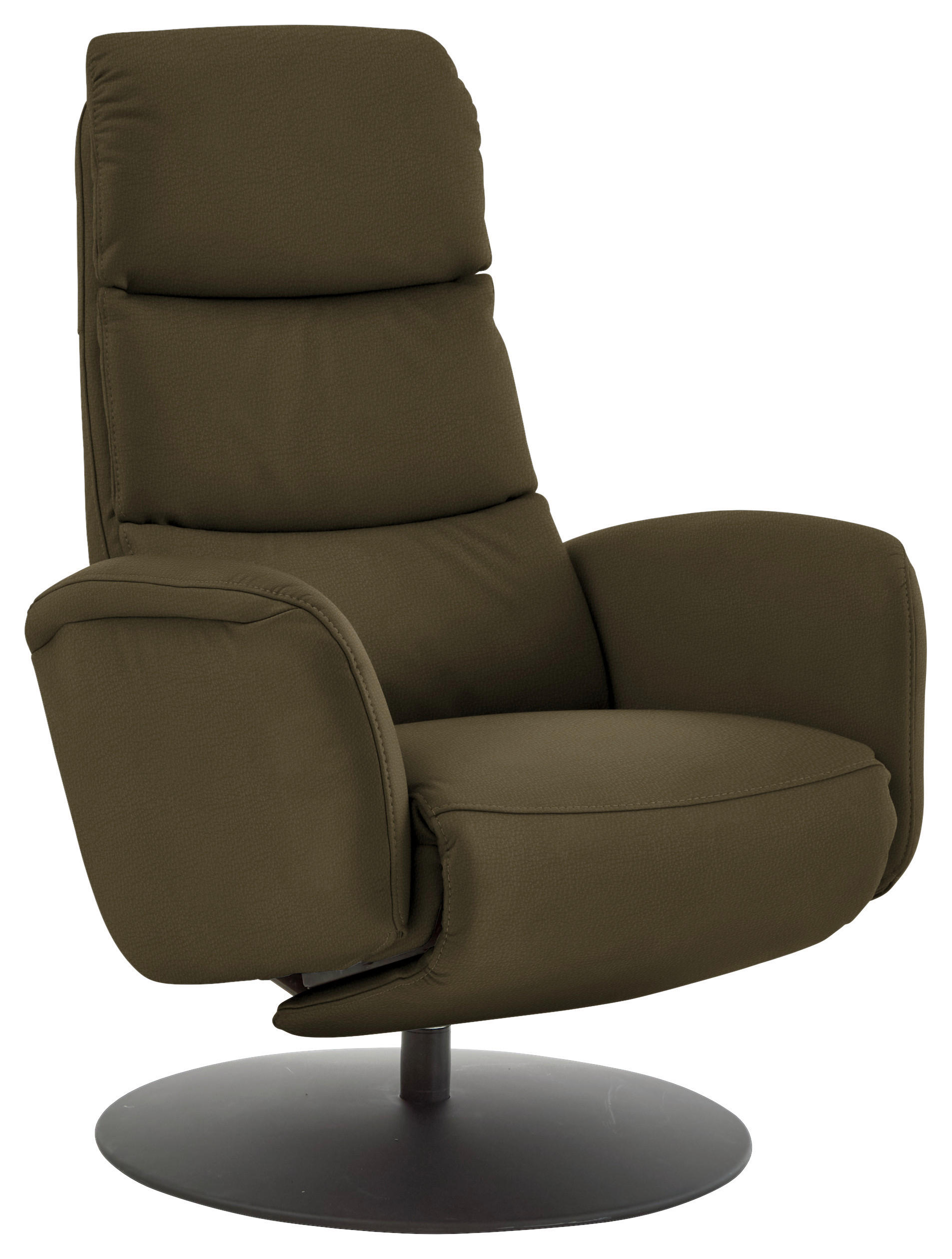 RELAXSESSEL in Leder Olivgrün  - Schwarz/Olivgrün, Design, Leder/Metall (76/108/86cm) - Dieter Knoll