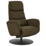 RELAXSESSEL in Leder Olivgrün  - Schwarz/Olivgrün, Design, Leder/Metall (76/108/86cm) - Dieter Knoll