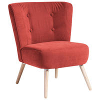 SESSEL Velours Terracotta    - Buchefarben/Terracotta, Design, Holz/Textil (69/80/68cm) - Max Winzer