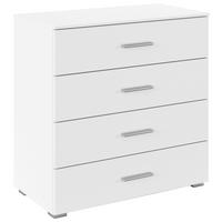 KOMMODE , 80/81/42 cm, 4 Schublade(n)  - Alufarben/Weiß, KONVENTIONELL, Holzwerkstoff/Kunststoff (80/81/42cm) - home24