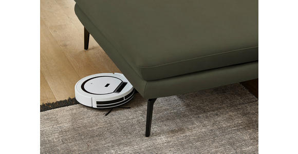 ECKSOFA in Echtleder Grün 180/310 cm - Schwarz/Grün, Design, Leder/Metall (180/310cm) - Dieter Knoll