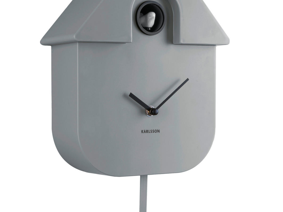 WANDUHR  Grau  - Grau, KONVENTIONELL, Kunststoff (21,5/41/8,5cm) - Karlsson