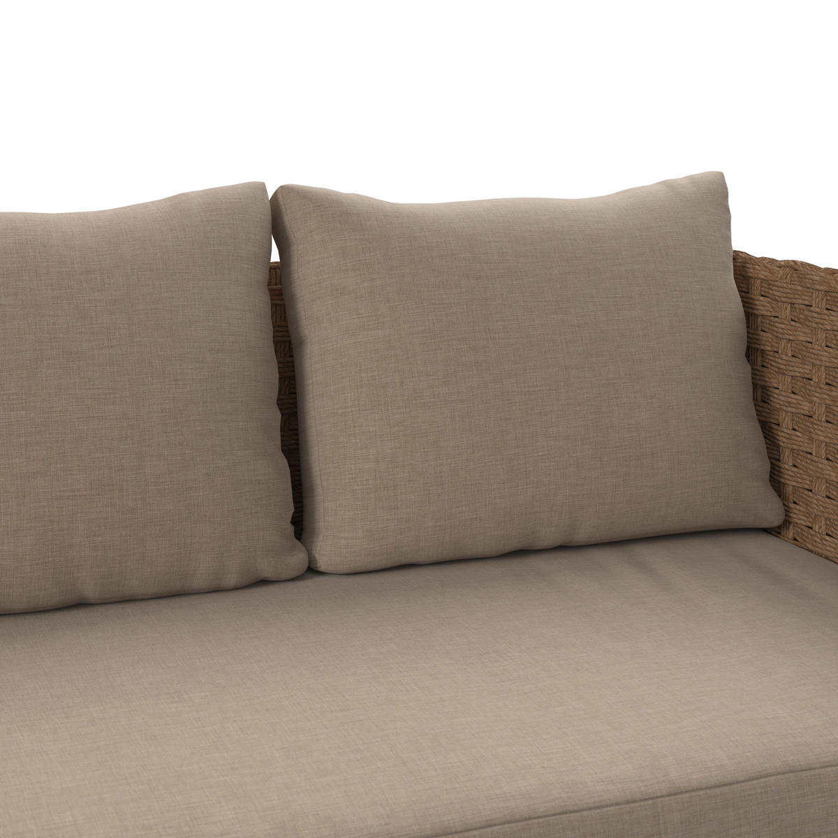 LOUNGEGARNITUR   Akazie vollmassiv Stahl  - Beige/Gelb, MODERN, Holz/Kunststoff - Beldano