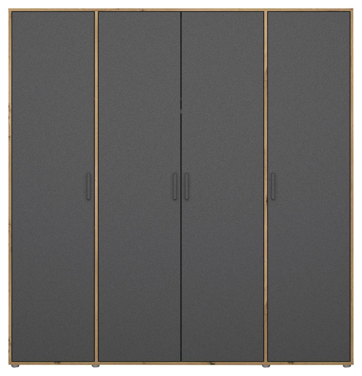 DREHTÜRENSCHRANK in Grau, Eiche Artisan  - Eiche Artisan/Grau, Modern, Holzwerkstoff/Kunststoff (187/194/53cm) - Rauch Möbel