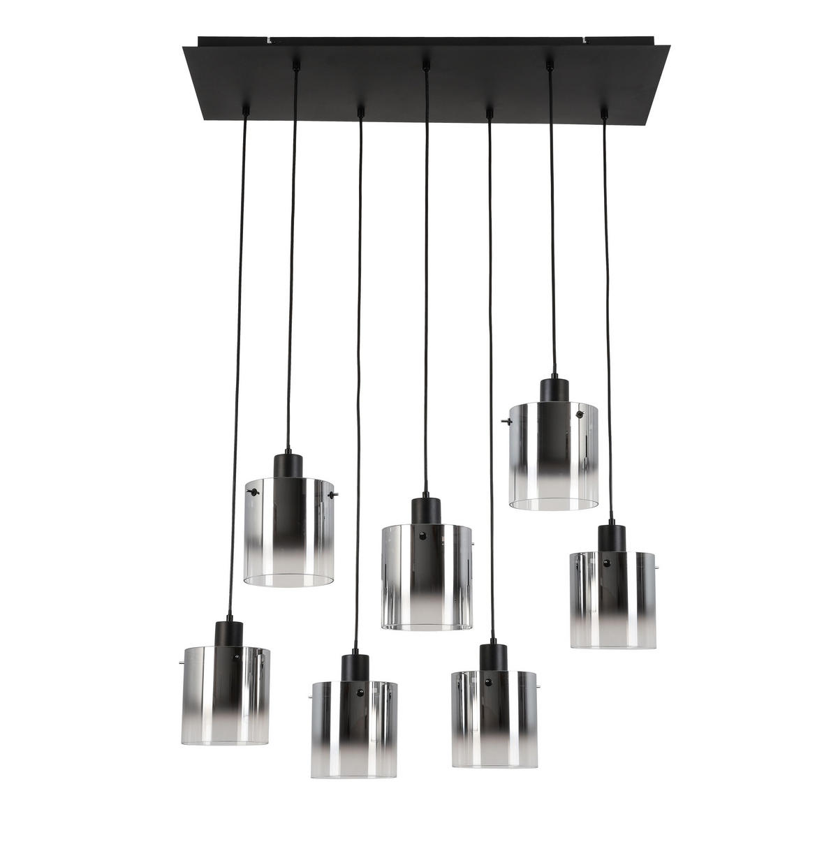 HÄNGELEUCHTE 86/34/120 cm   - Chromfarben/Schwarz, Design, Glas/Metall (86/34/120cm) - Novel
