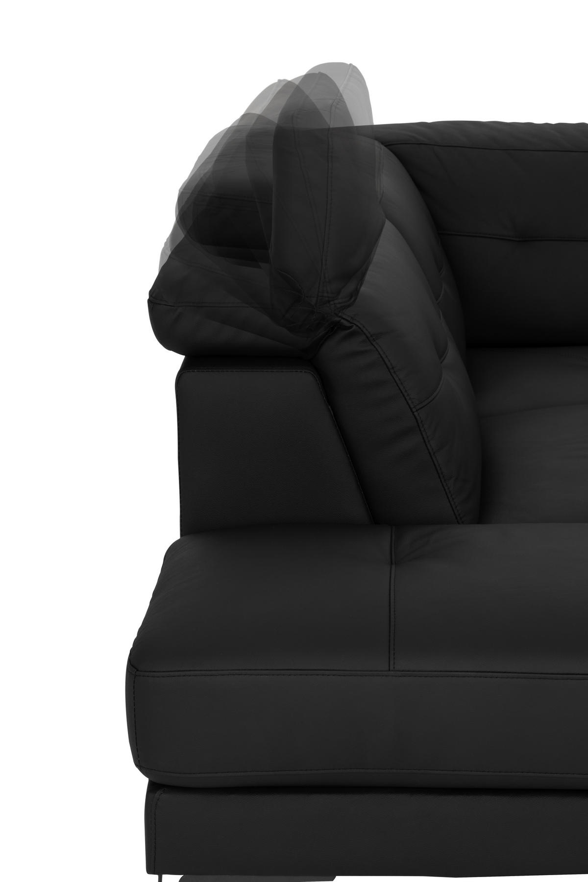 CloseUp von MID.YOU ECKSOFA Schwarz Echtleder.