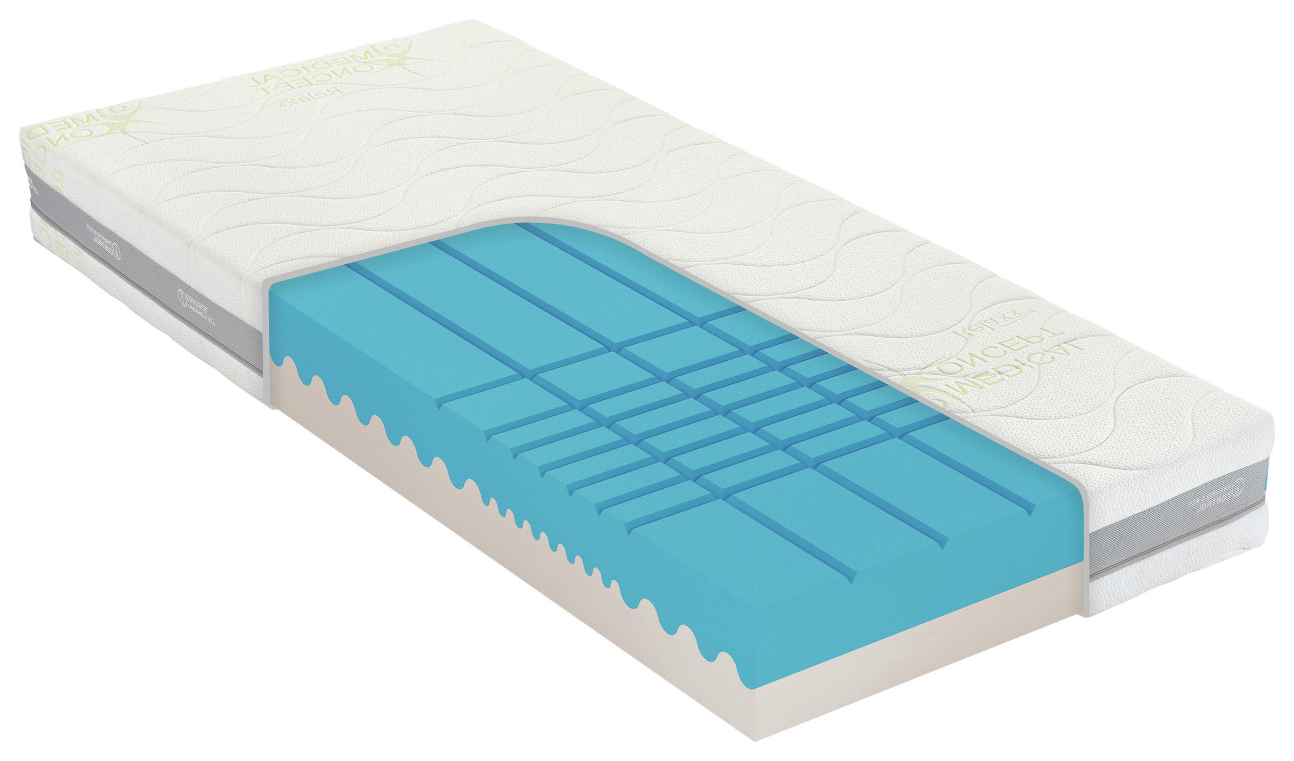 MATRACE, 80/200 cm - šedá/bílá, Basics, textil (80/200cm) - Novel