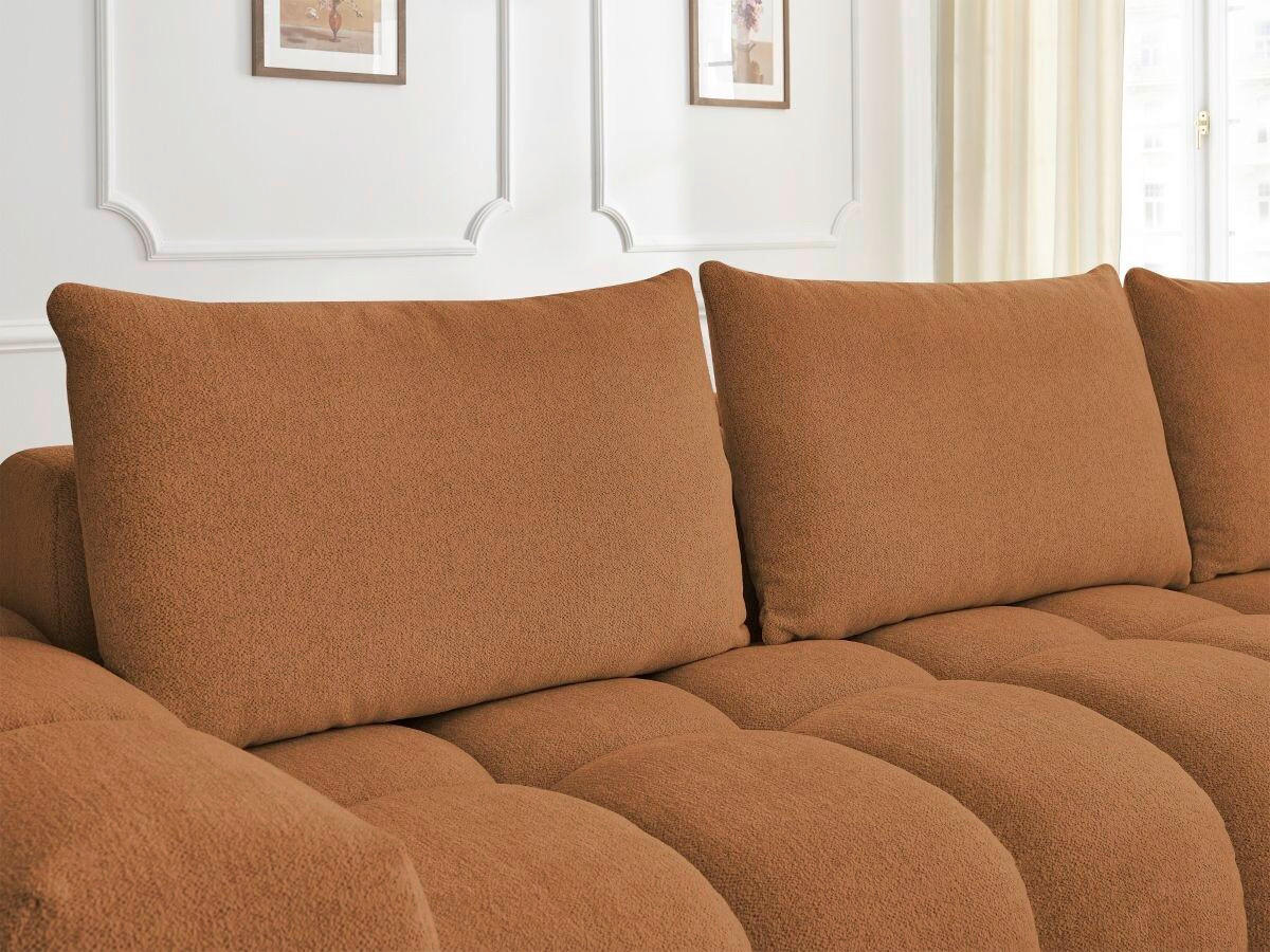ECKSOFA Ottomane rechts  EVEREST Orange Flachgewebe  - Schwarz/Orange, MODERN, Kunststoff/Textil (352/210cm) - Livetastic