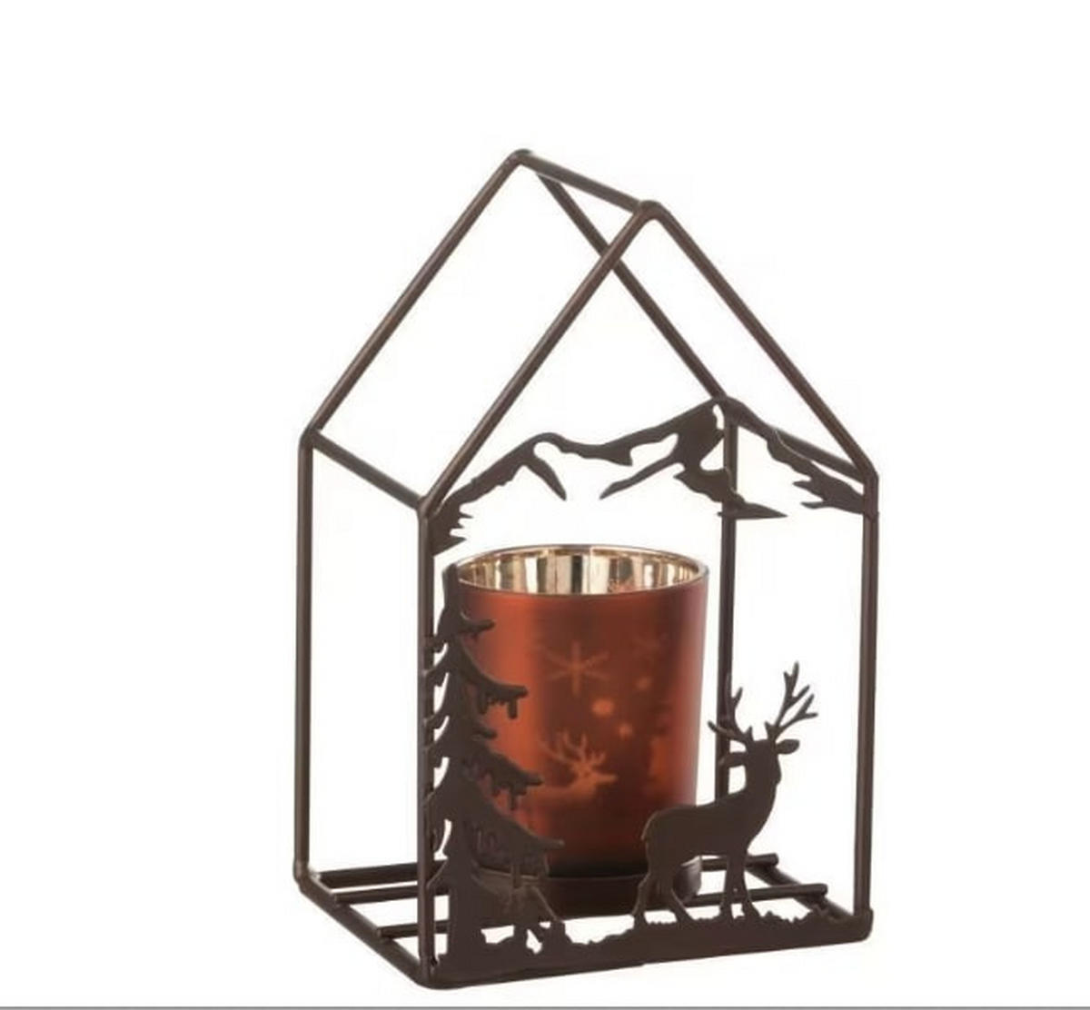 PHOTOPHORE - couleur rouille, Basics, métal (10/8,5/15,5cm)