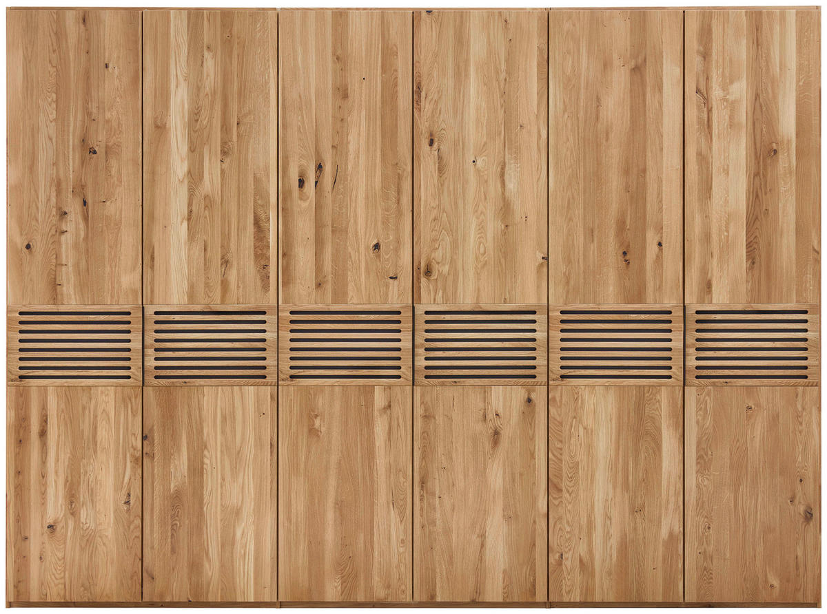 DREHTÜRENSCHRANK 303/223/62 cm,  in Eichefarben, 6 Tür(en)-türig  - Eichefarben/Schwarz, MODERN, Holz/Metall (303/223/62cm) - Livetastic
