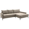 ECKSOFA  in Cord Taupe  280/173 cm  - Taupe/Schwarz, KONVENTIONELL, Textil/Metall (280/173cm) - Hom`in