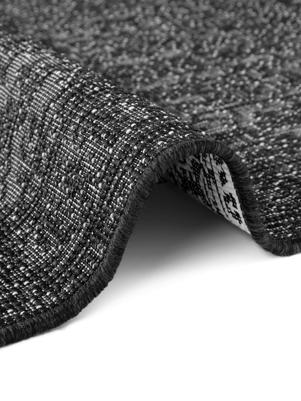 OUTDOORTEPPICH 120/170 cm Duet Schwarz, Weiß  - Schwarz/Weiß, Design, Kunststoff (120/170cm)