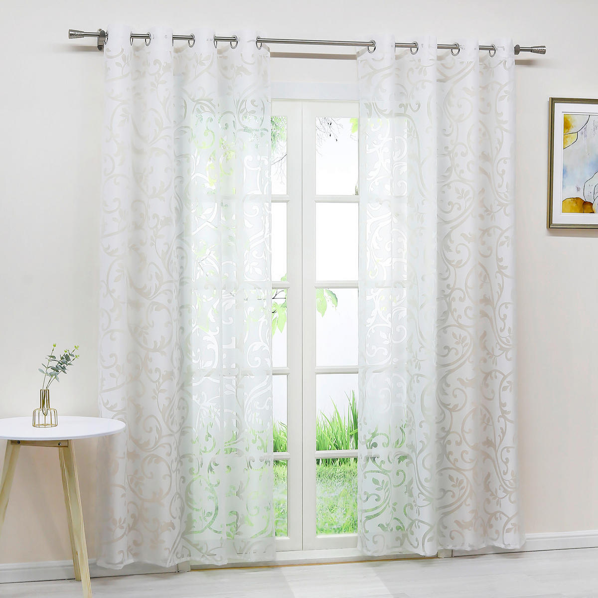 FERTIGVORHANG  transparent  140/245 cm   - Weiß Hochglanz, Basics, Textil (140/245cm) - Joyswahl