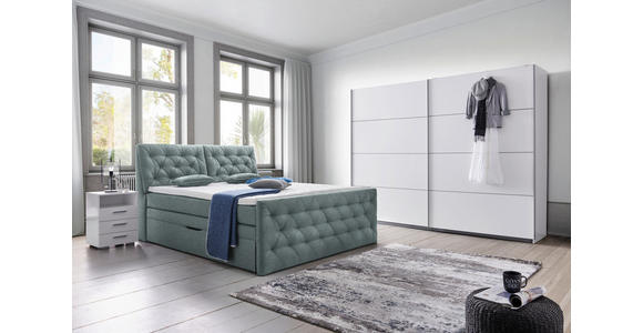 BOXSPRINGBETT 180/200 cm  in Mintgrün  - Schwarz/Mintgrün, KONVENTIONELL, Kunststoff/Textil (180/200cm) - Carryhome