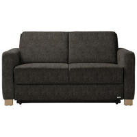 SCHLAFSOFA Dunkelbraun  - Dunkelbraun/Naturfarben, KONVENTIONELL, Holz/Textil (160/86/92cm) - Sedda