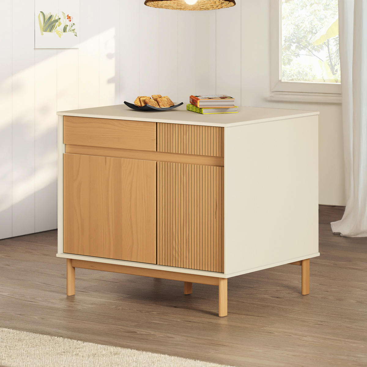 KÜCHENINSEL 102,5/90/60 cm  in Beige, Hellbraun  - Hellbraun/Beige, Design, Holz (102,5/90/60cm) - Livetastic