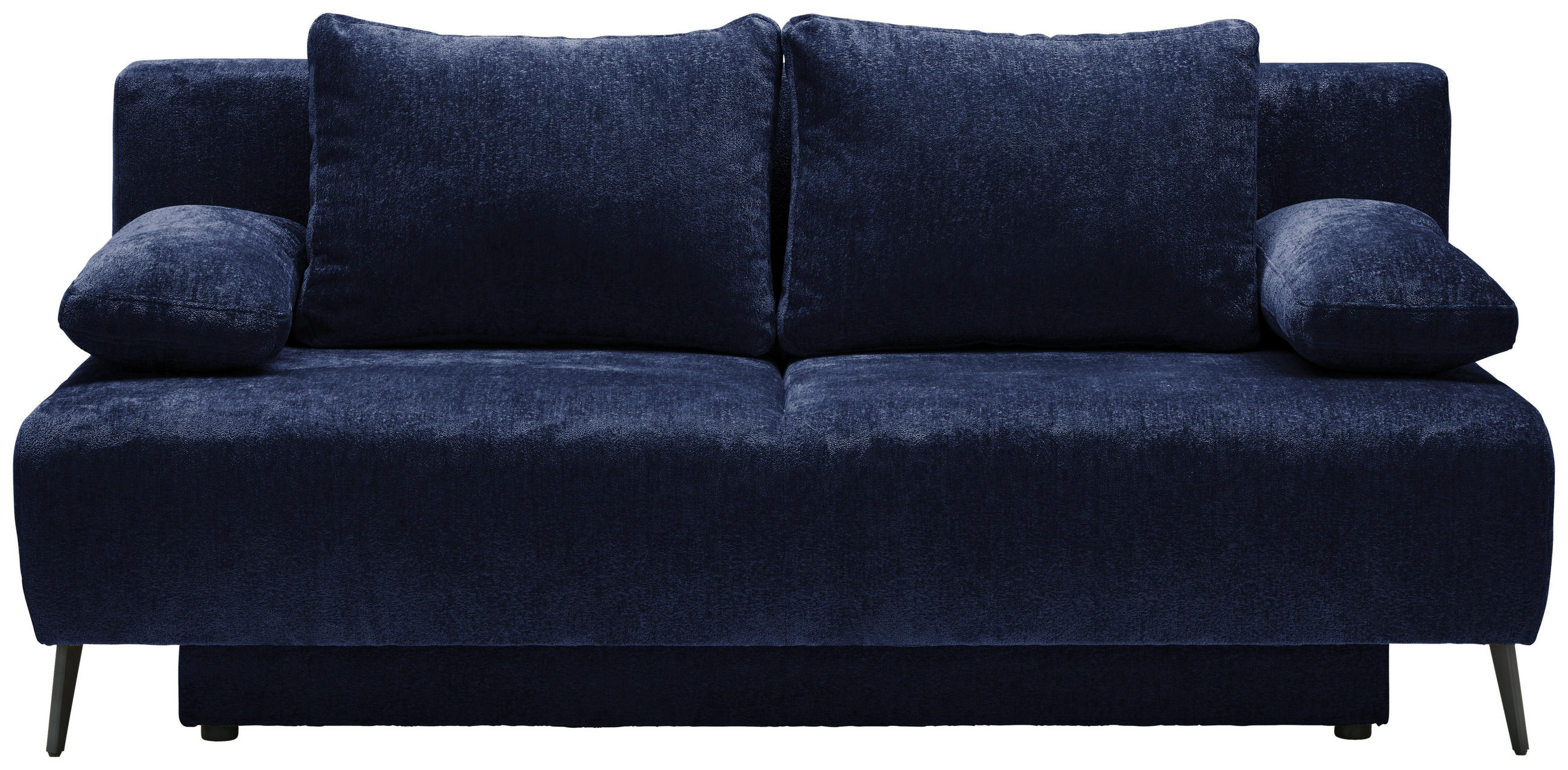 SCHLAFSOFA  mit Liegefunktion, Rücken echt Webstoff Dunkelblau  - Schwarz/Dunkelblau, MODERN, Textil/Metall (200/90/100cm) - Ti'me
