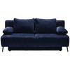 SCHLAFSOFA in Webstoff Dunkelblau  - Schwarz/Dunkelblau, MODERN, Textil/Metall (200/90/100cm) - Ti'me