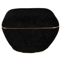 HOCKER Struktur Schwarz, Goldfarben  - Goldfarben/Schwarz, Design, Textil/Metall (60/42,5cm) - Kayoom