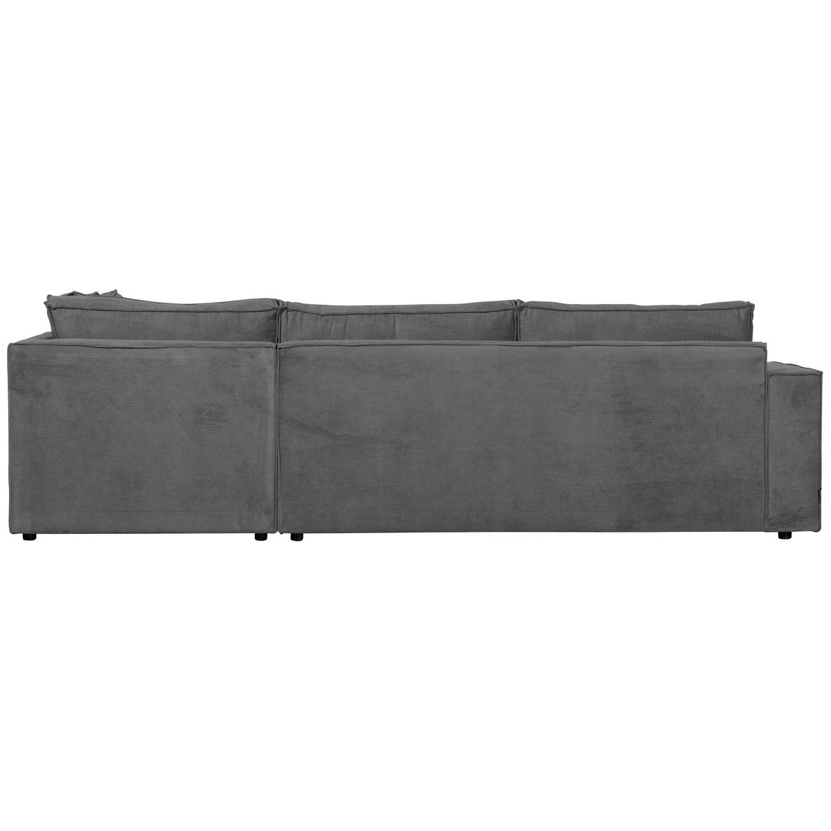 ECKSOFA Thomas in Cord Dunkelgrau  283/197 cm  - Dunkelgrau/Schwarz, Design, Kunststoff/Textil (283/197cm) - Livetastic