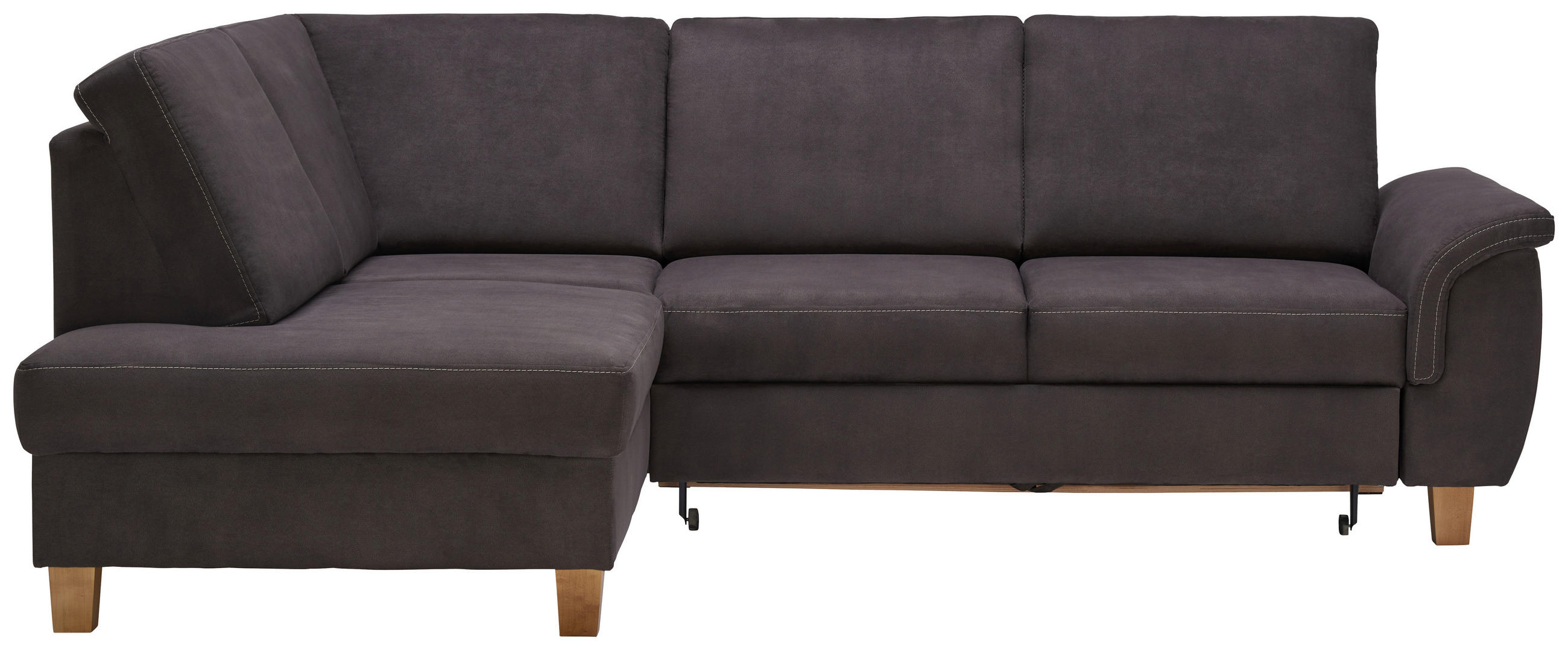 WOHNLANDSCHAFT in Flachgewebe Braun - Eichefarben/Braun, Design, Holz/Textil (185/253cm) - Cantus