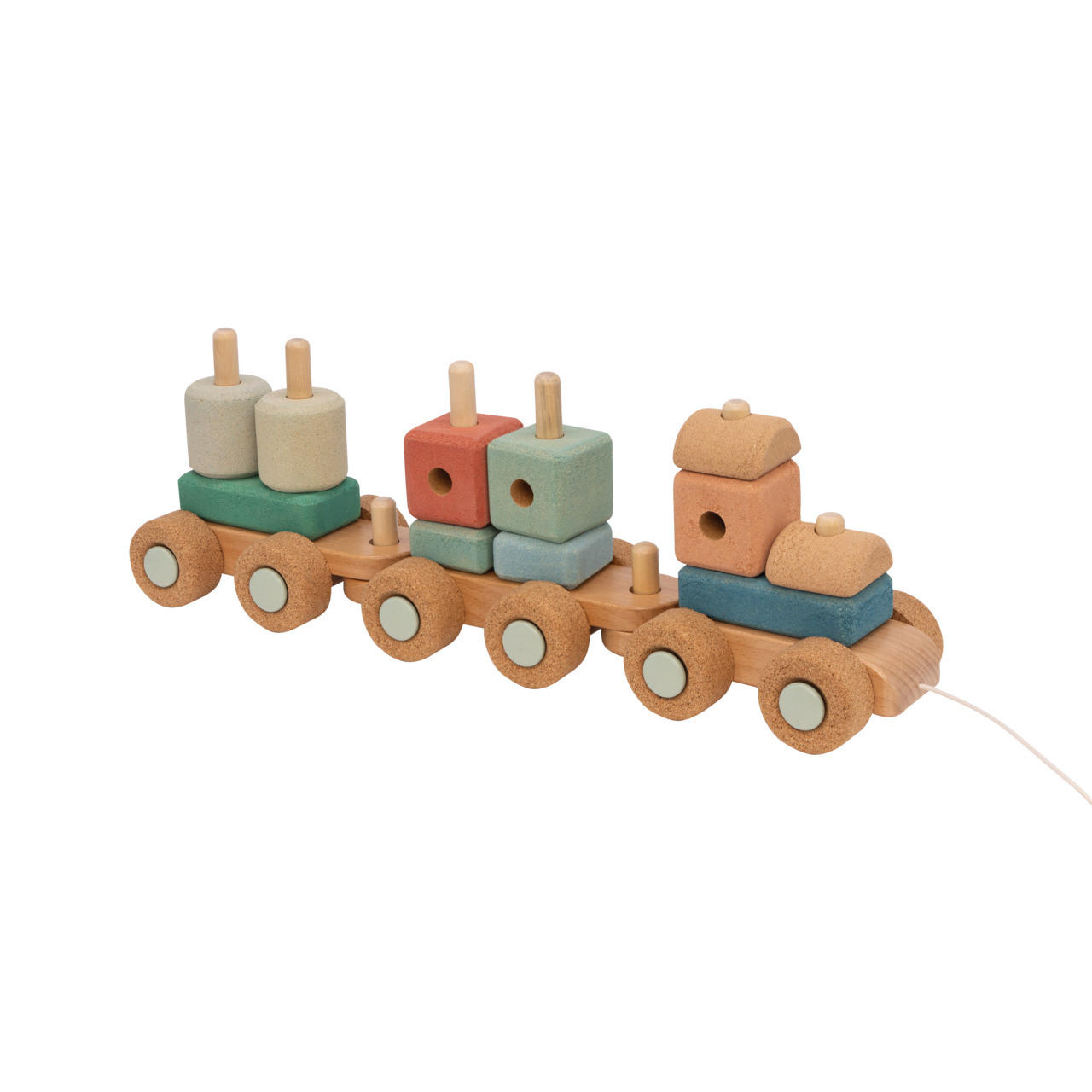 NACHZIEHWAGEN  - Grün, Basics, Holz (28/20/10cm)