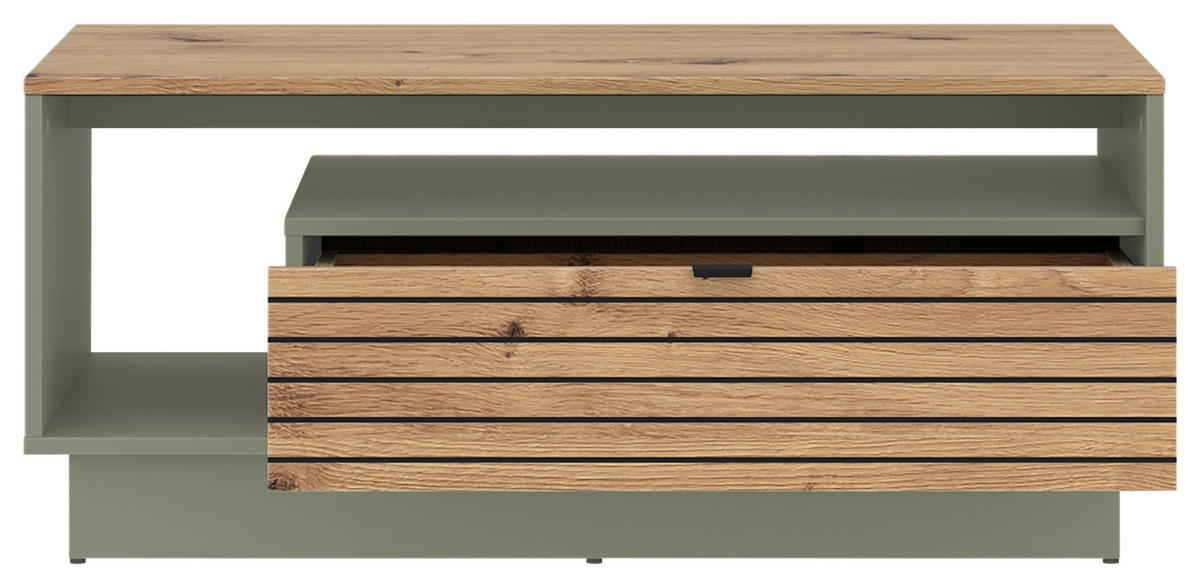 COUCHTISCH  Holzwerkstoff  - Salbeigrün/Eiche Artisan, Basics, Holzwerkstoff/Kunststoff (106/45,5/65cm) - Livetastic
