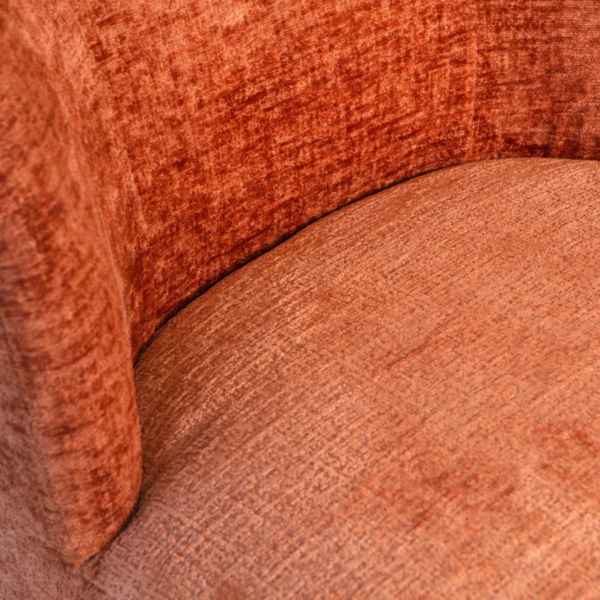SESSEL in Samt Dunkelorange  - Dunkelorange/Schwarz, Design, Textil/Metall (74/75/65cm) - Livetastic
