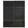SCHWEBETÜRENSCHRANK 162/223/68 cm 2-türig Schwarz  - Chromfarben/Schwarz, KONVENTIONELL, Glas/Holzwerkstoff (162/223/68cm) - Novel